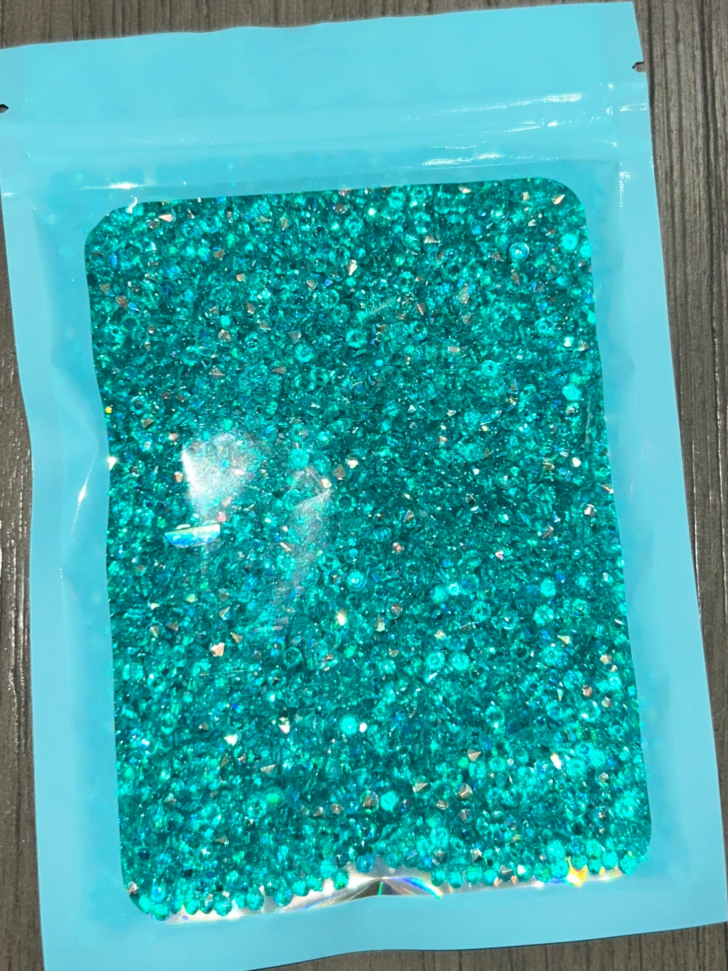 Teal diamond beads