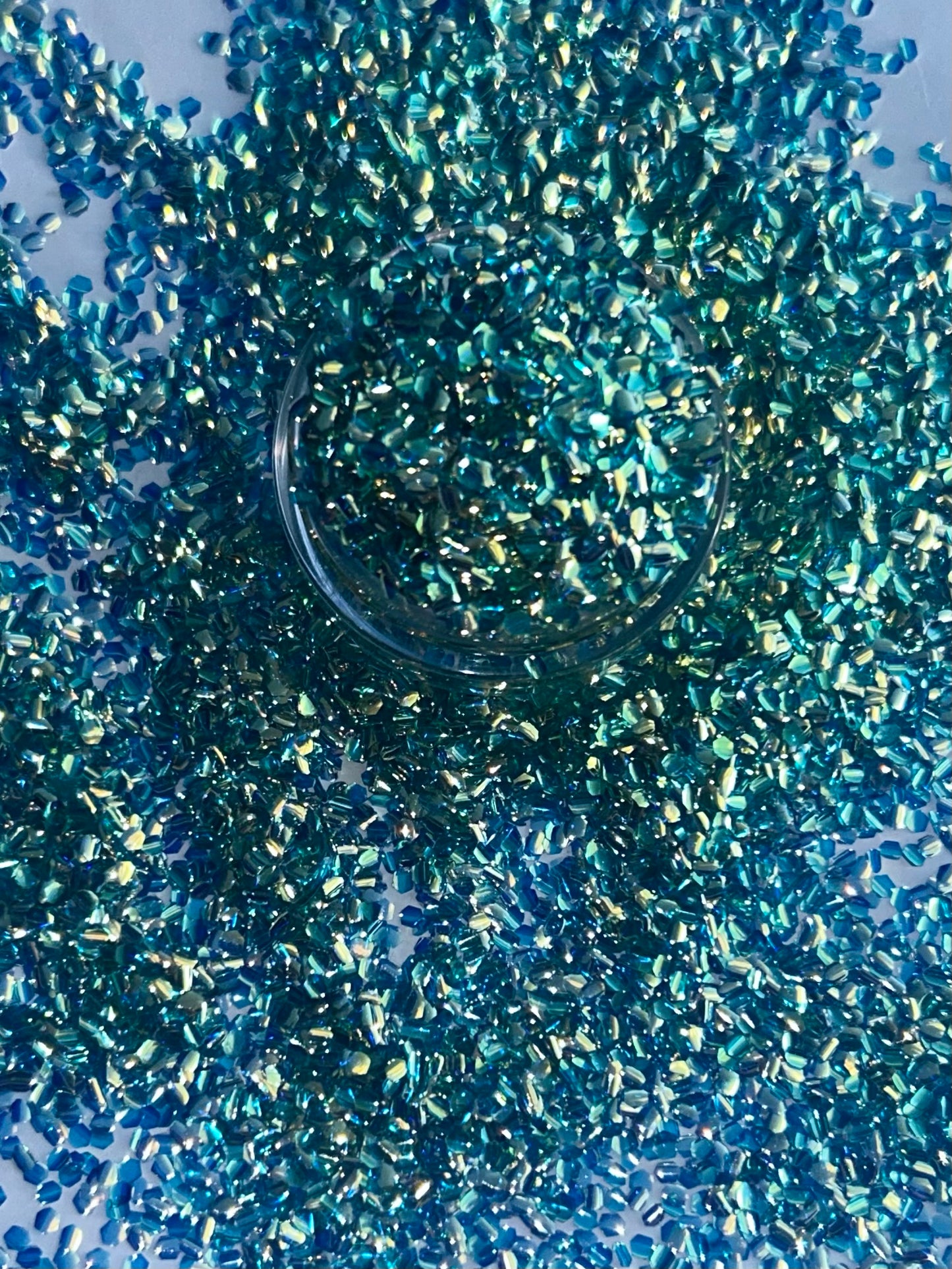 Teal bubble glitter