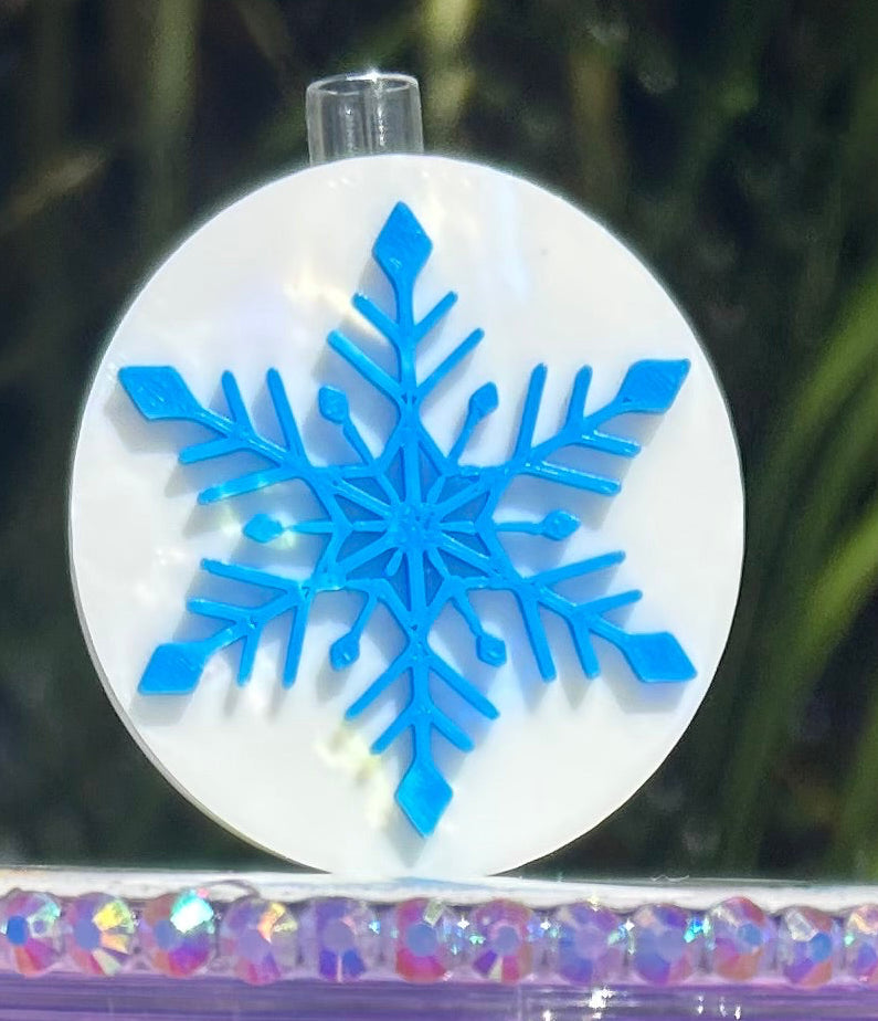 3d snowflake straw topper