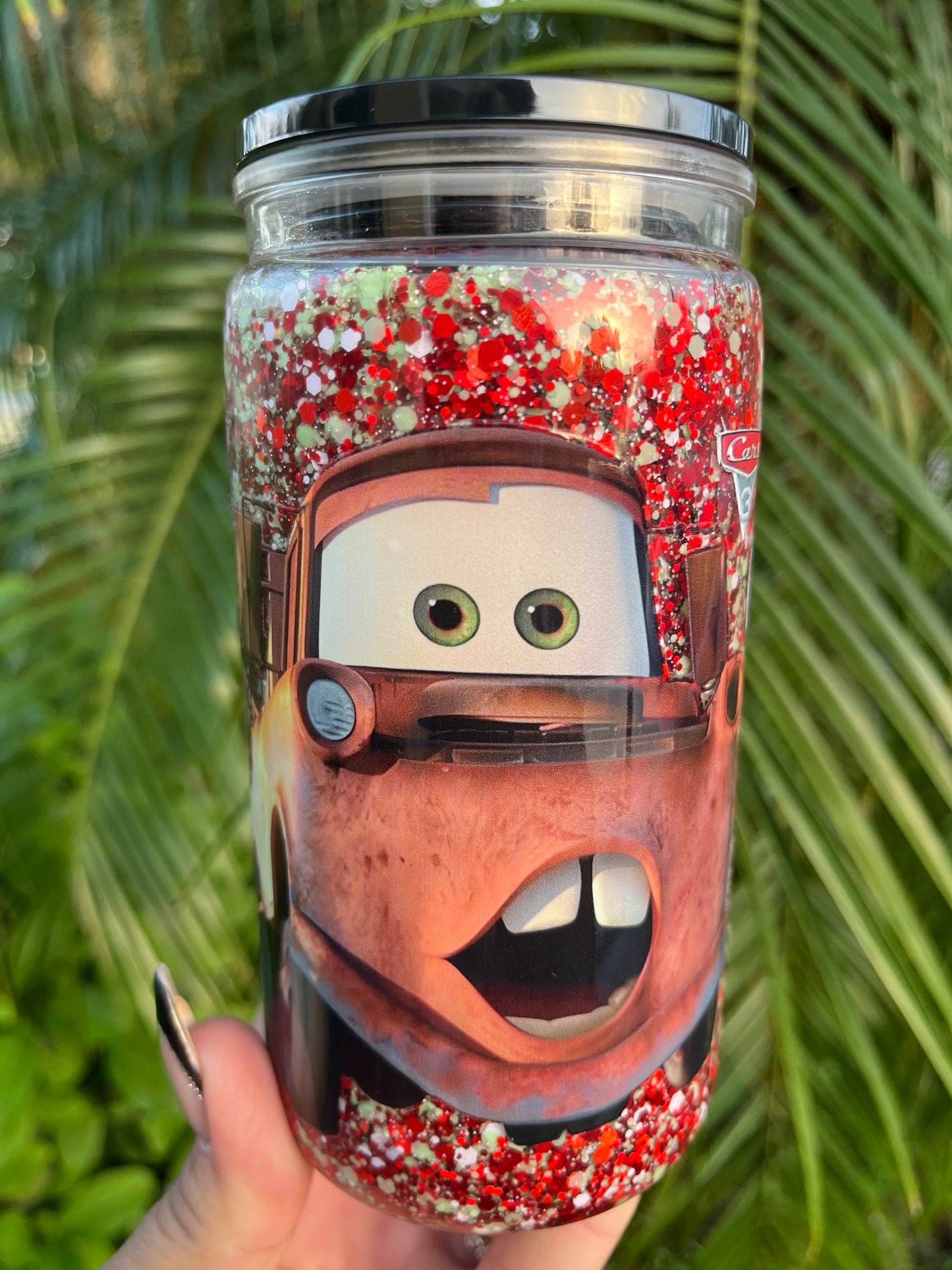 16oz Cars Snowglobe tumbler