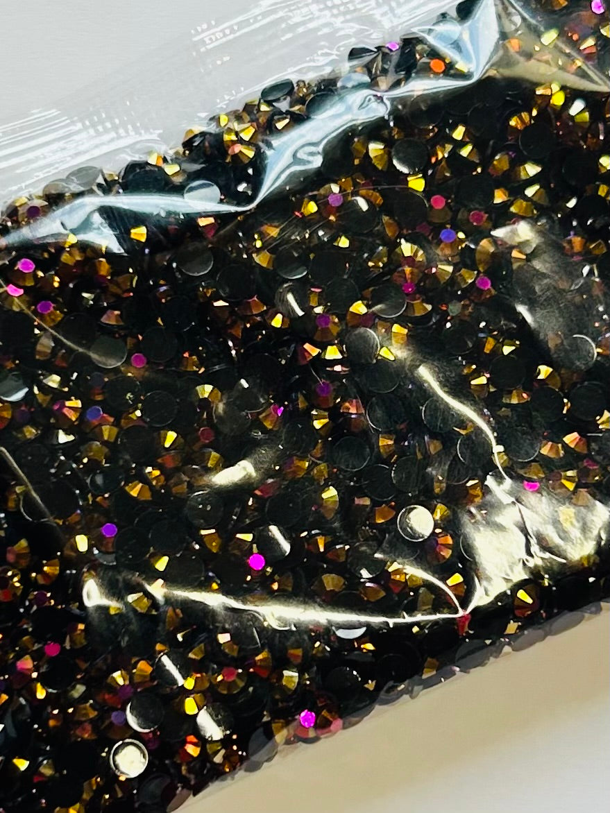 Gold purple ab rhinestone