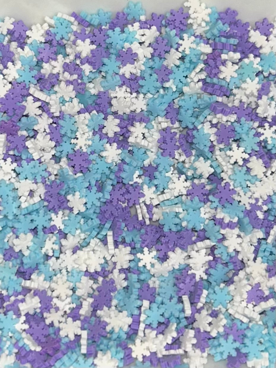 Blue & purple snowflake clay