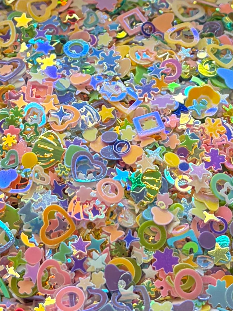 Pastel party mix shape glitter