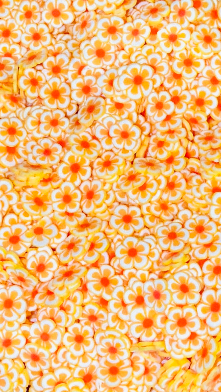 Orange flowers clay