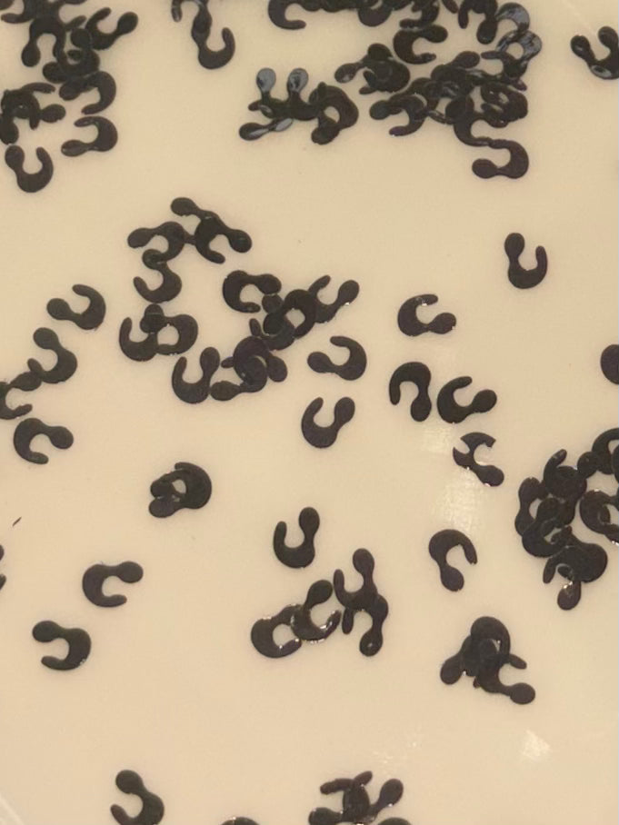 Black Cheetah shape glitter