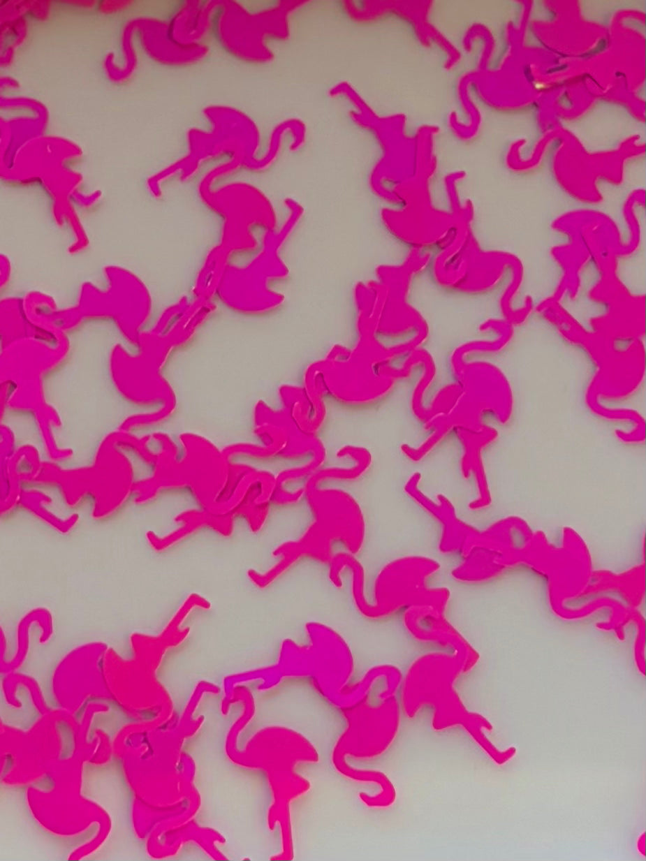 Hot pink, flamingo, shape glitter