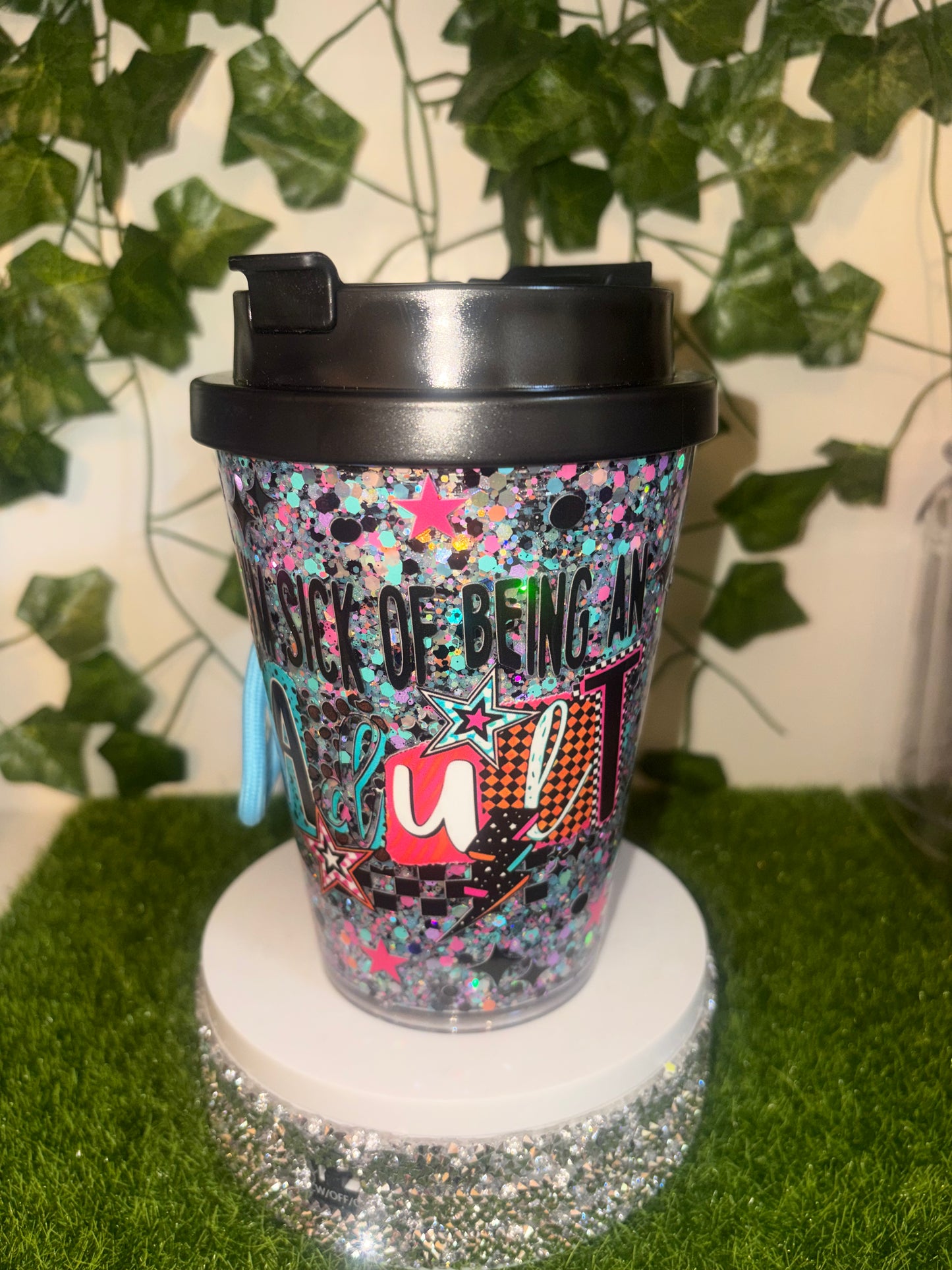 12oz Being an adult coffee cup