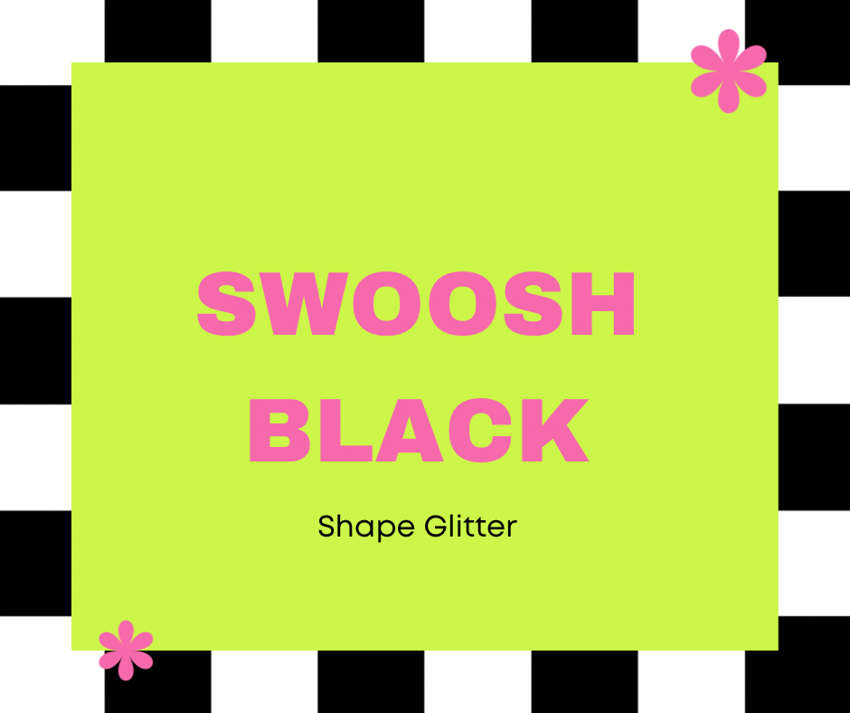 Swoosh black shape glitter