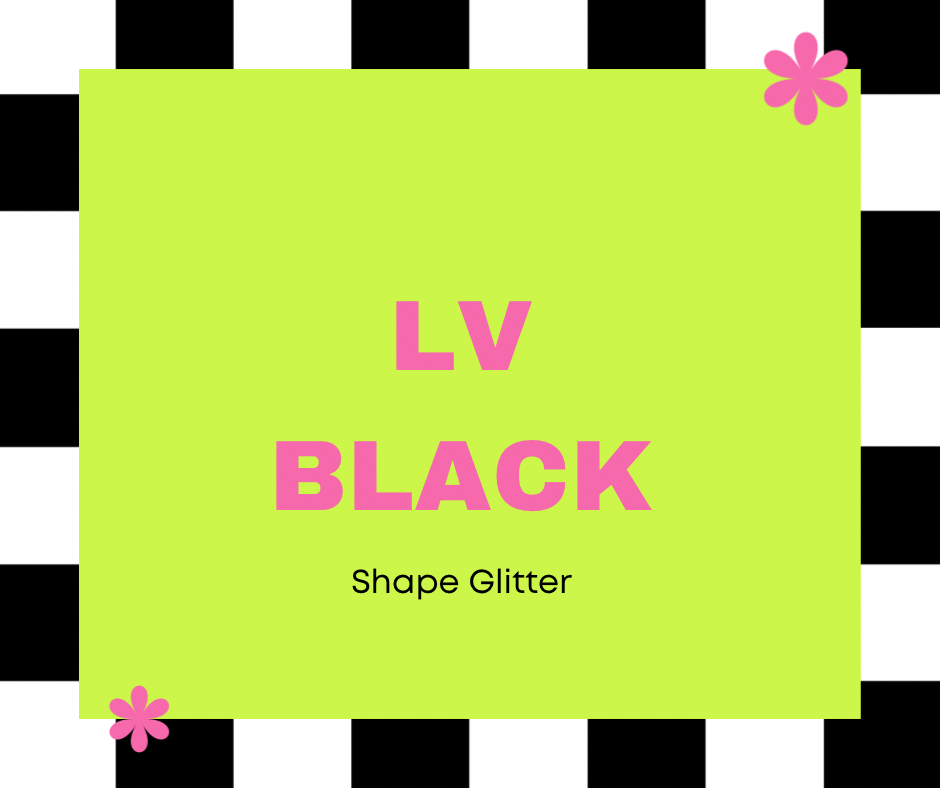 Black Lv shape glitter