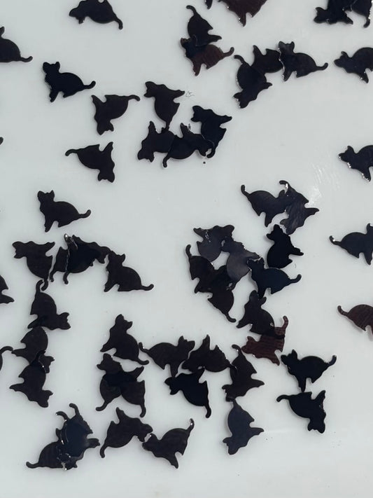 Black cat shape glitter