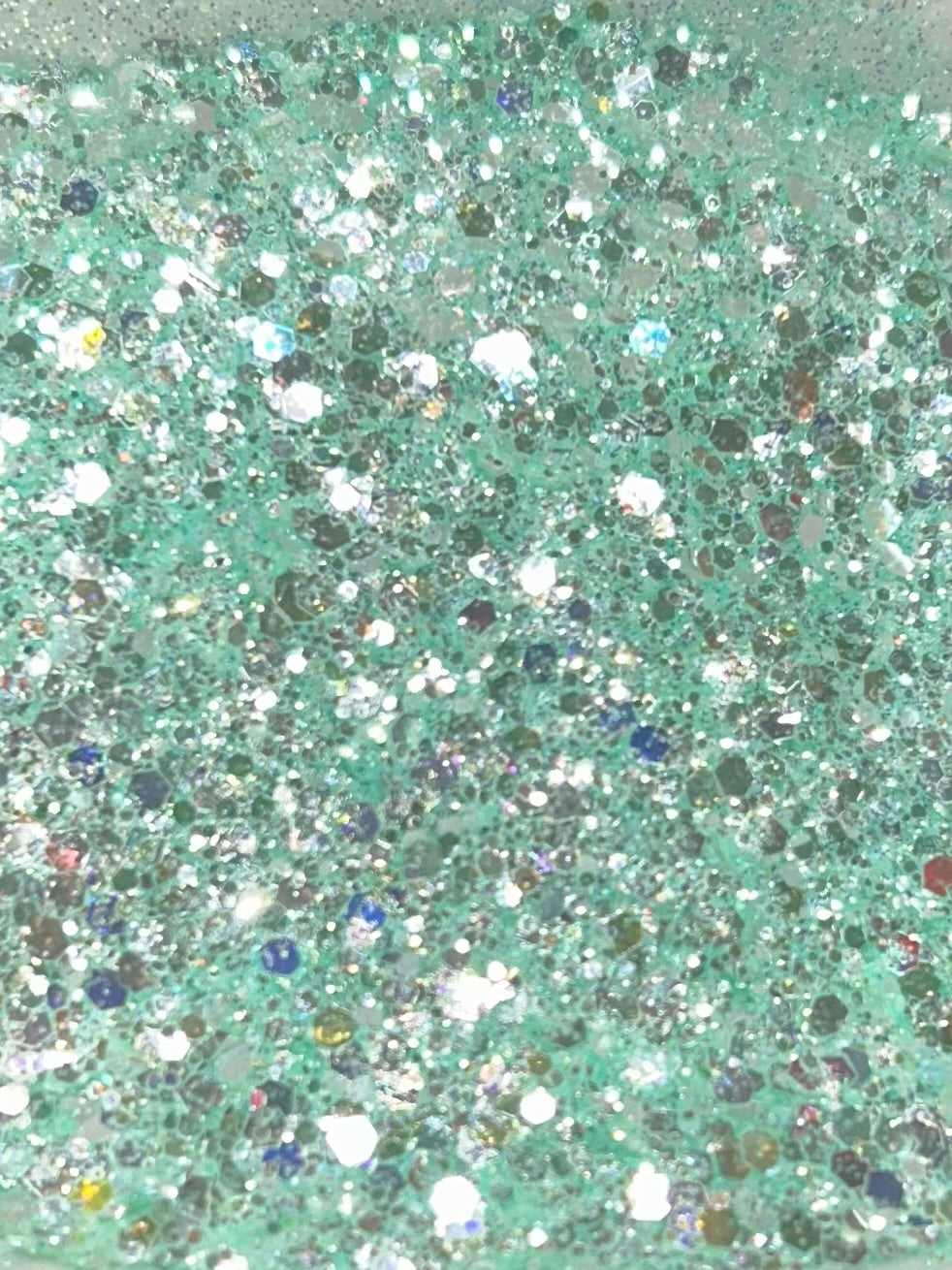 Mint mirror chunky glitter