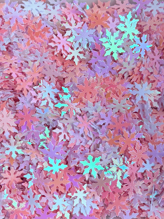 Pink & white snowflake shape