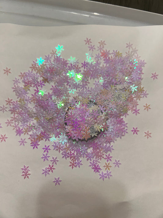 Iridescent snowflake glitter