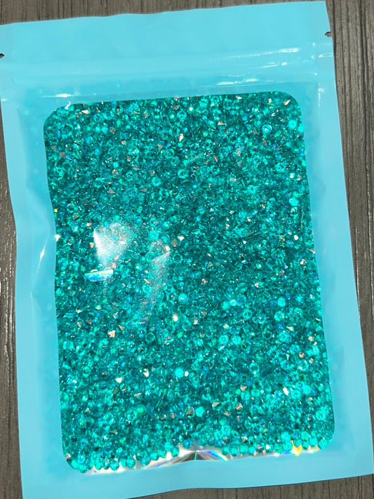 Teal diamond beads