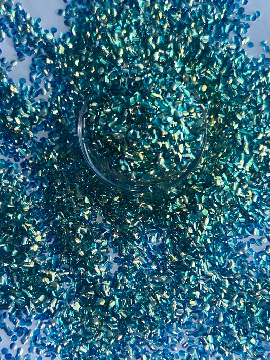 Teal bubble glitter