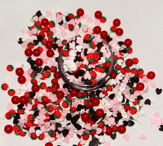 Chocolate covered strawberry clay pieces
