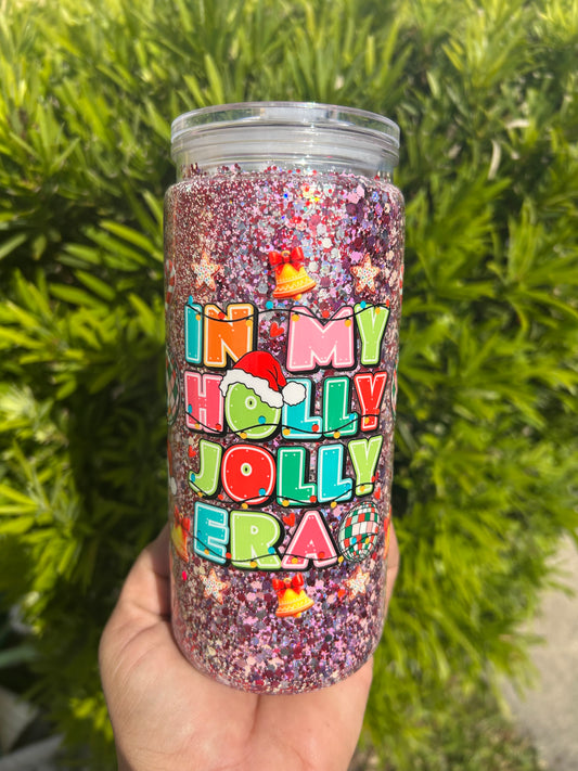 20oz dry holly jolly snow globe