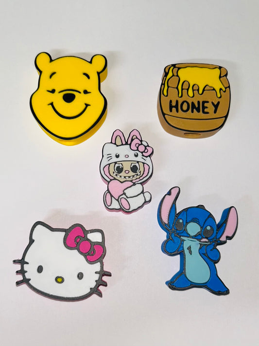 5pc 3d straw toppers