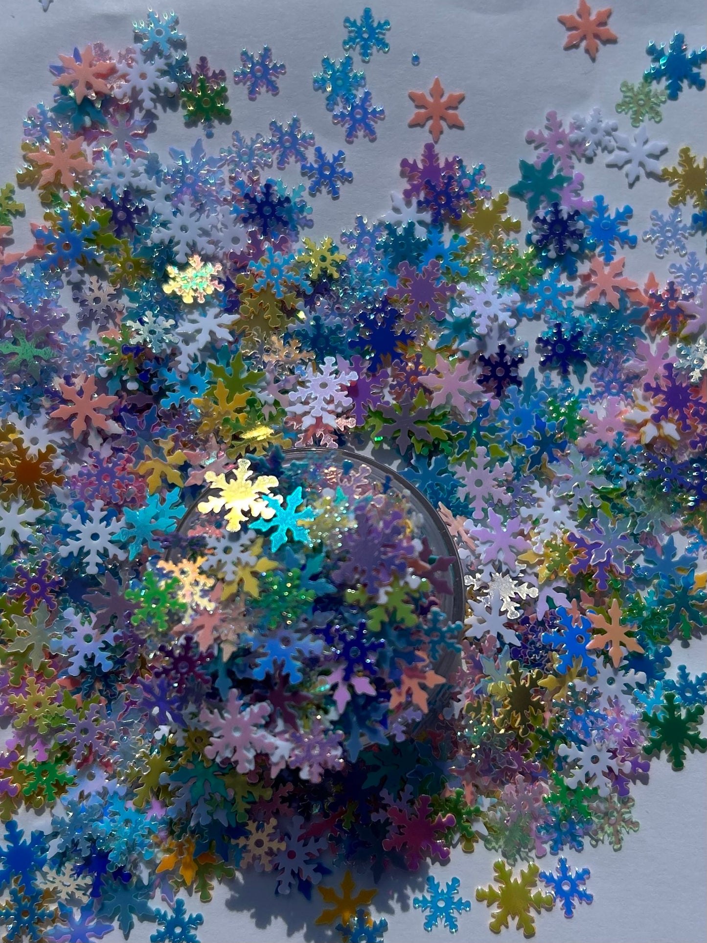 Colorful snowflake glitter