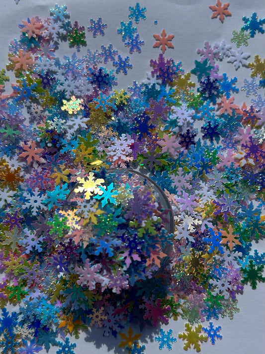 Colorful snowflake glitter