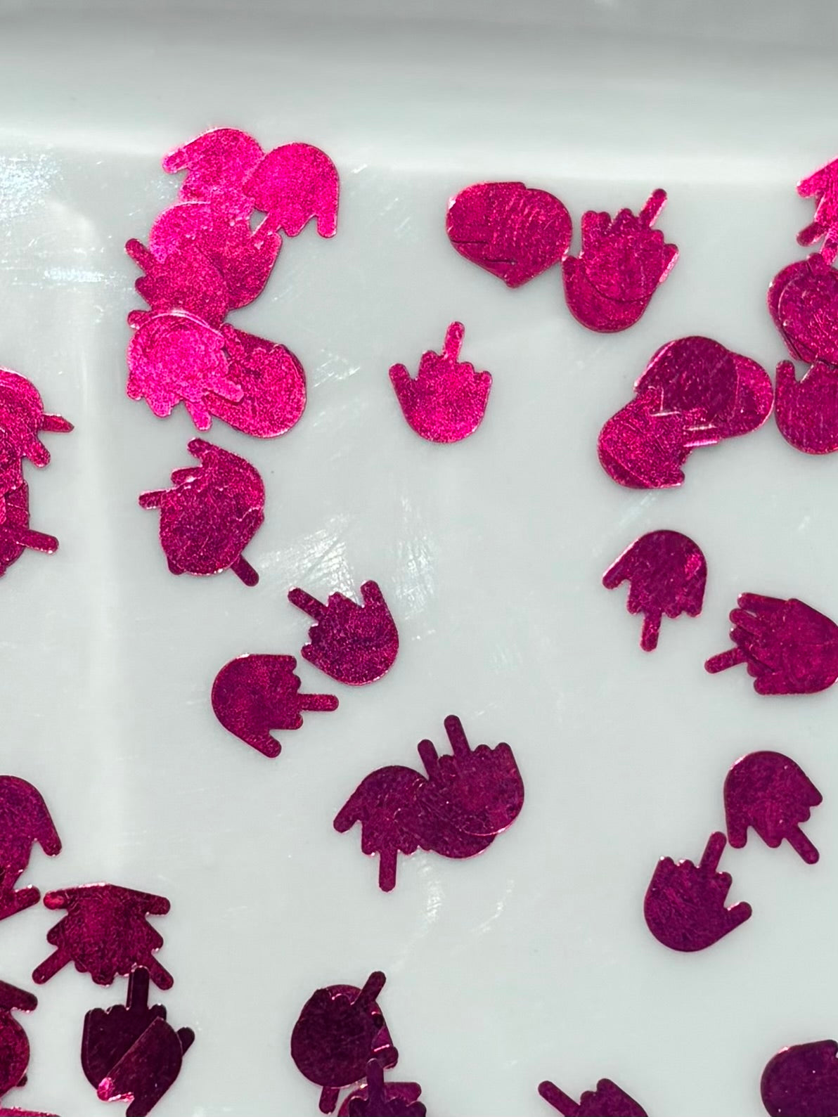 Hot pink holographic bad finger
