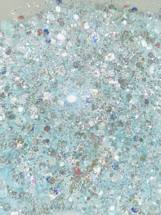 Ice blue mirror chunky glitter