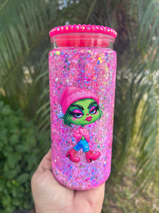 20oz grinch girl snow globe