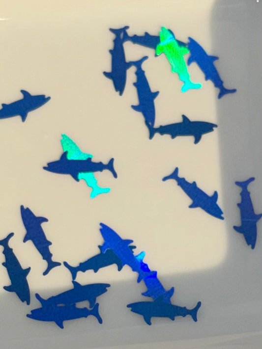 Sharks shape glitter