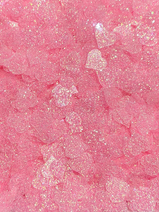 Glitter shape hearts (PET)