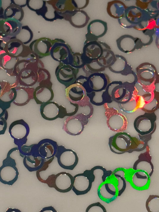 Handcuff shape glitter