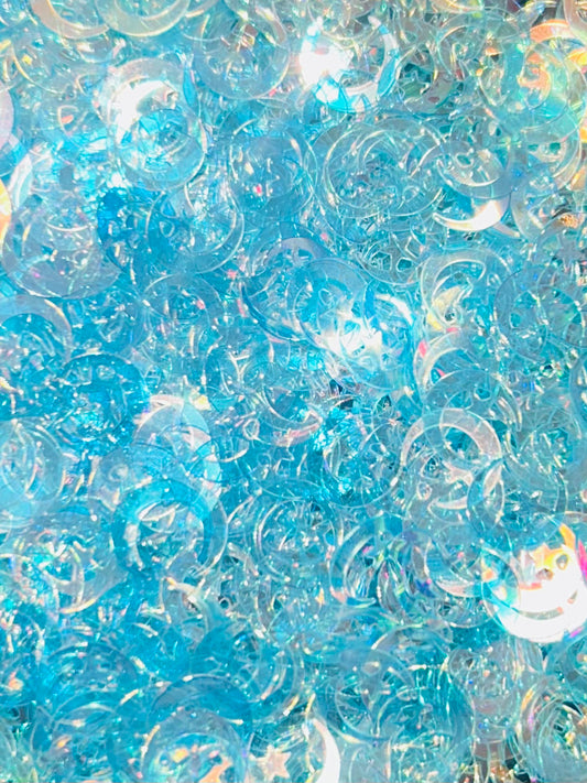 Blue Moon shape glitter