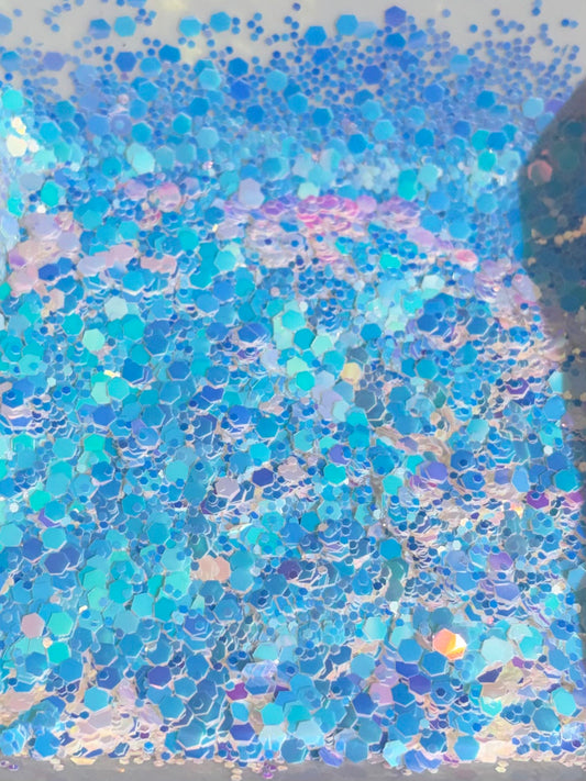 Sugar daddy - white glitter shift to blue- purple