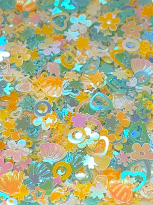 Sunset beach mix shape glitter