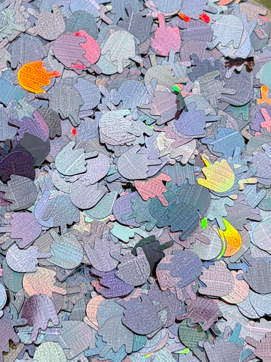 Black bad finger shape glitter