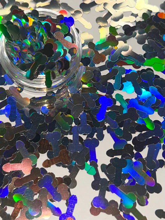 Silver Richard shape glitter