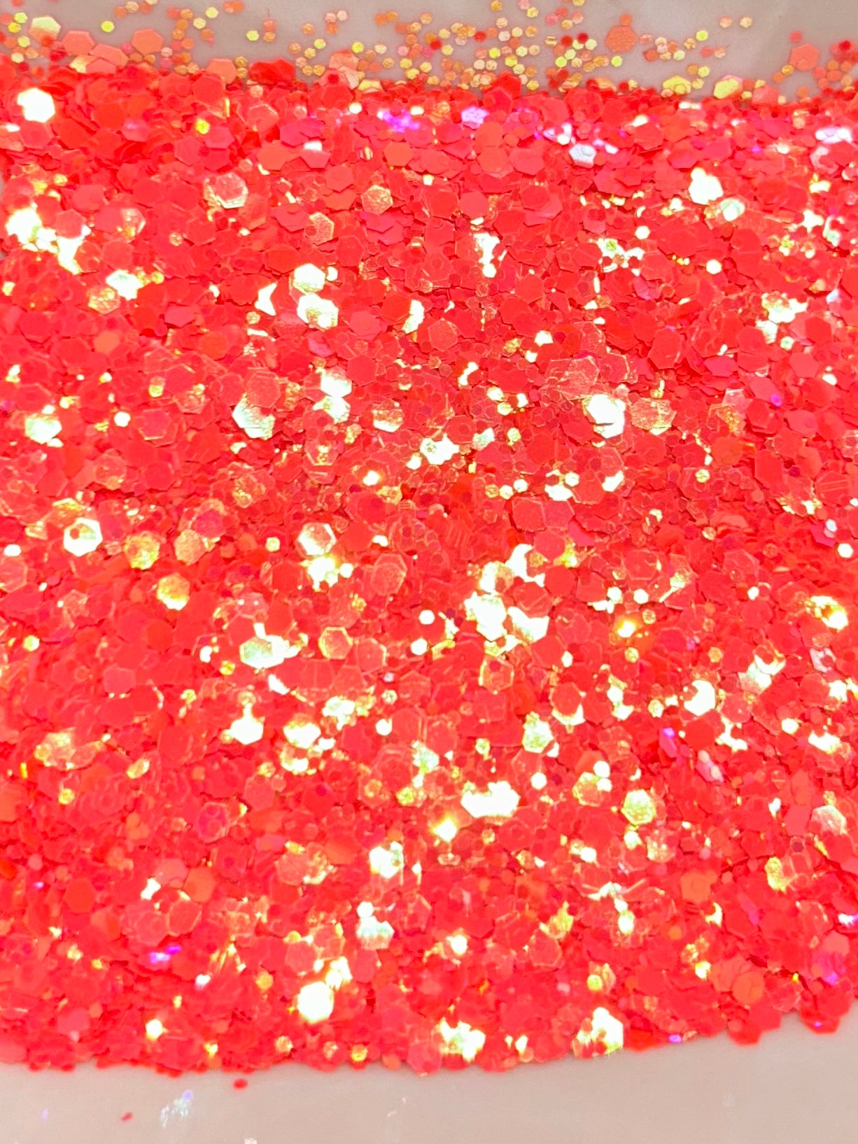 Coral chunky glitter