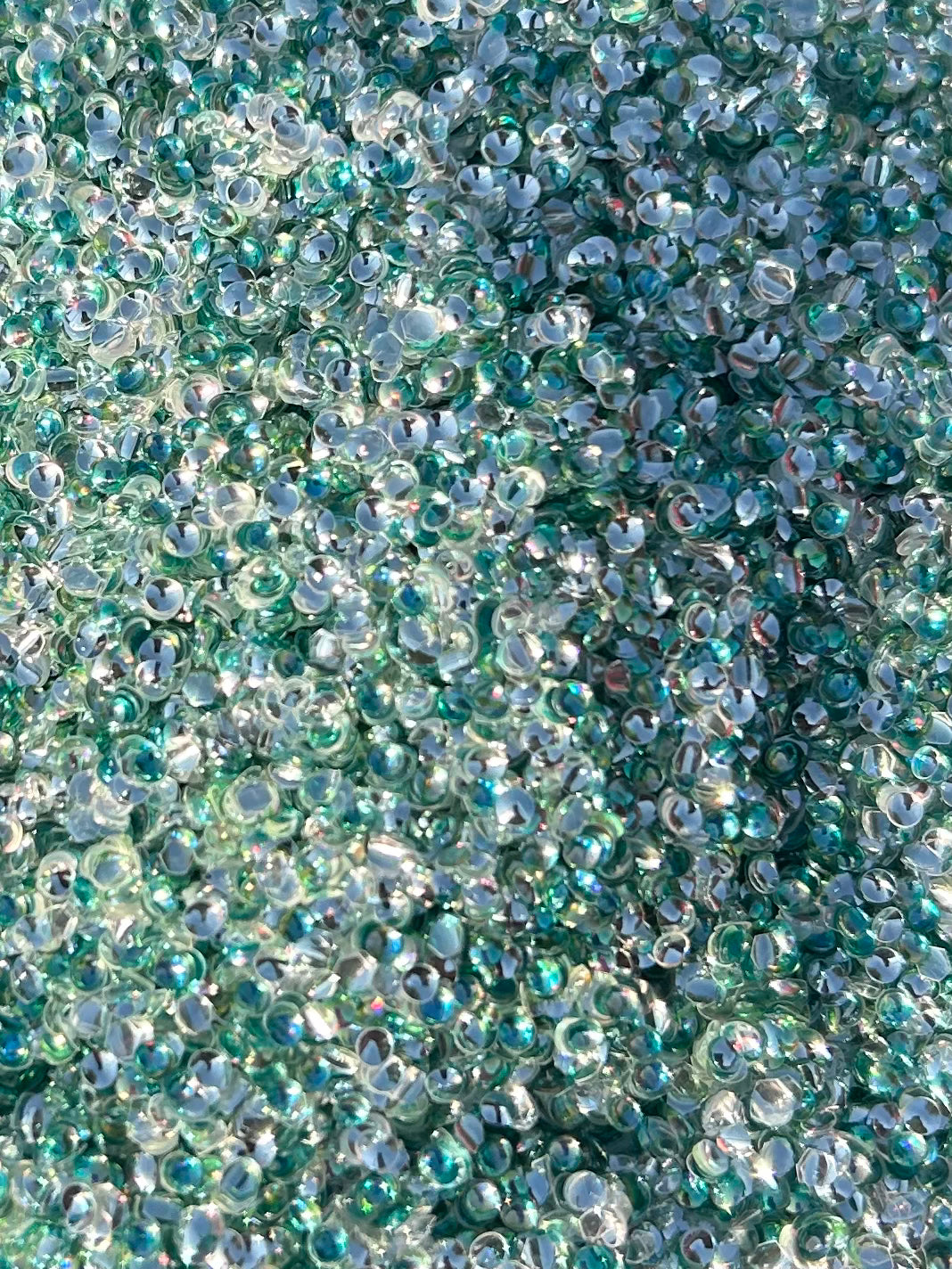 Teal & white mix bubble glitter