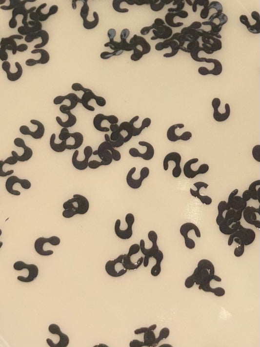 Black Cheetah shape glitter