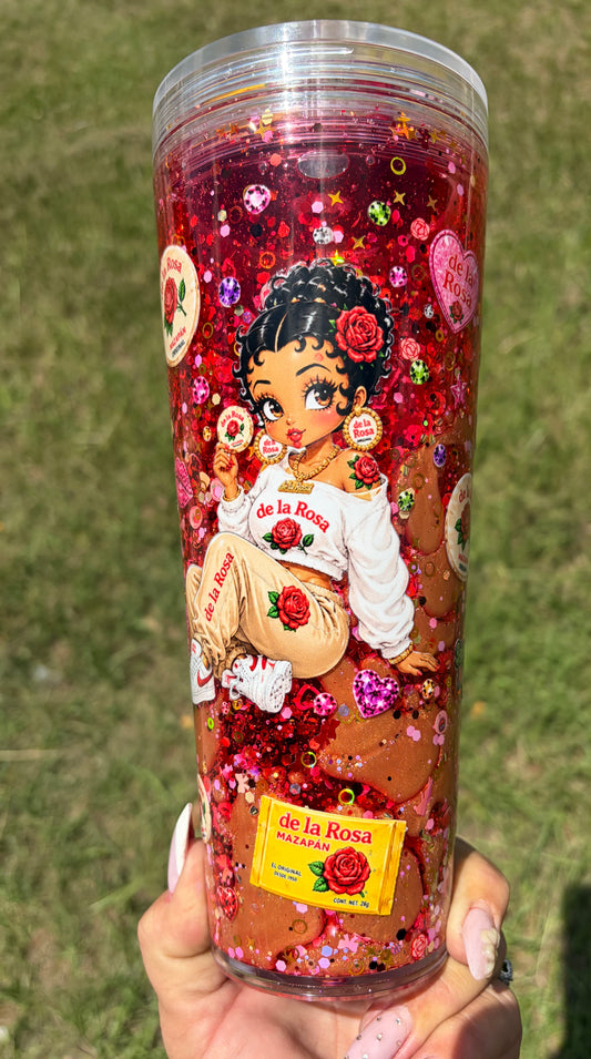 24oz Betty Snowglobe tumbler