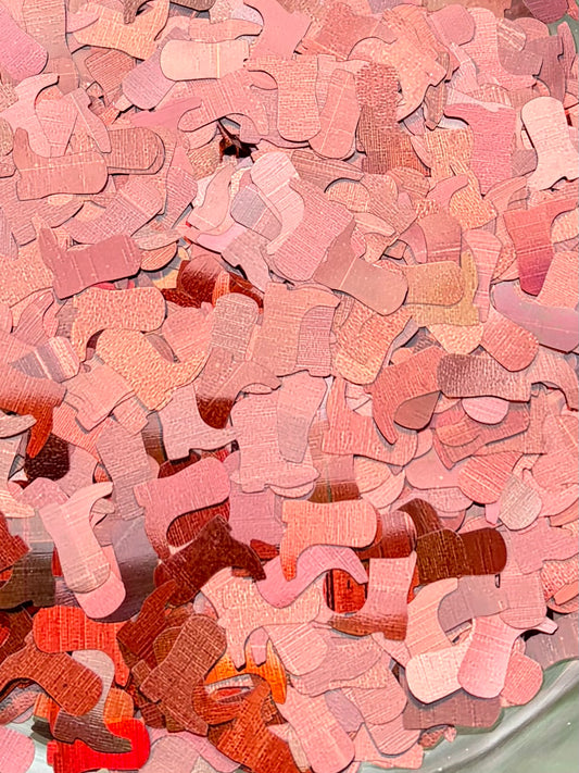 Brown cowgirl boots shape glitter