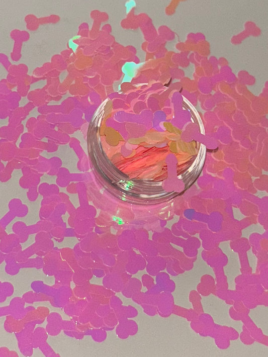 Pink Richard shape glitter