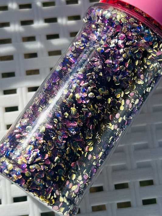Dark purple & gold bubble glitter