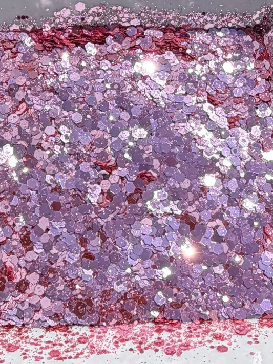 Rose pink chunky glitter
