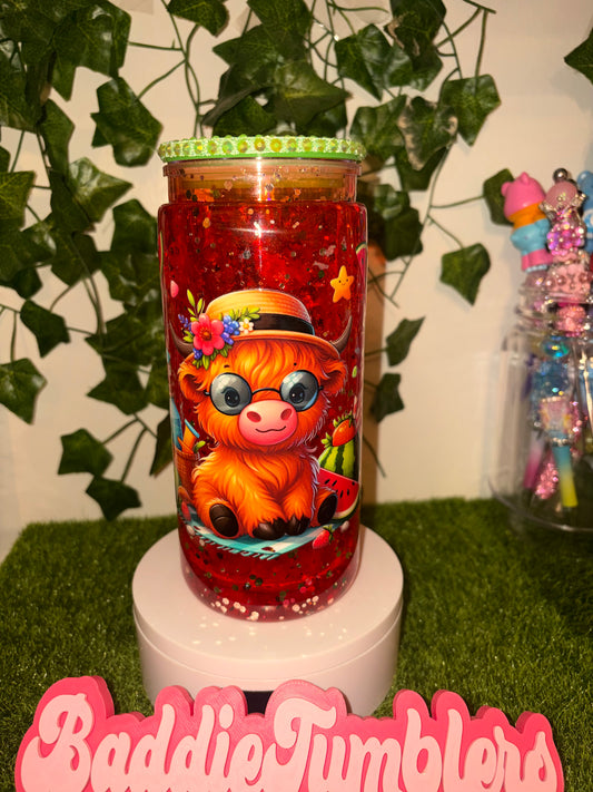 20oz watermelon slush snowglobe