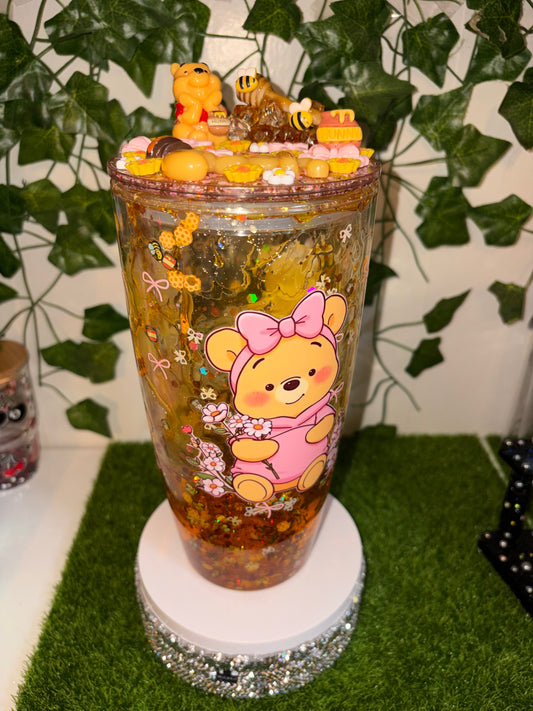 24oz honey snowglobe tumbler