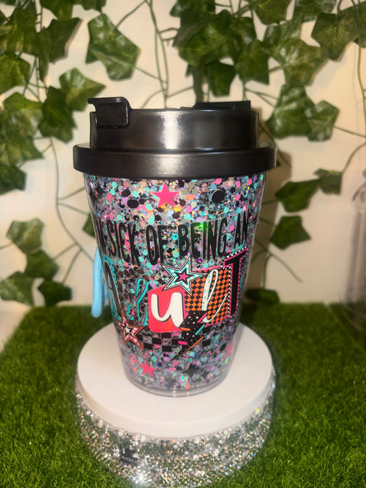 12oz Being an adult coffee cup