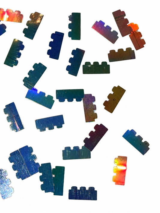 Silver Lego blocks shape