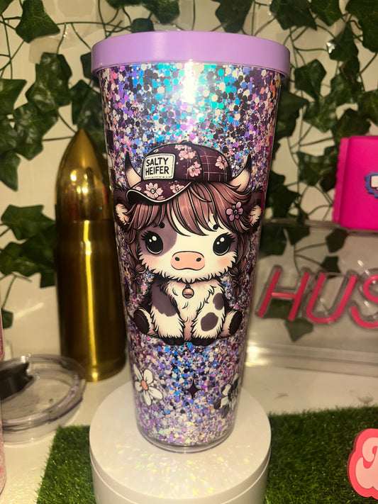 24oz salty cow snowglobe tumbler