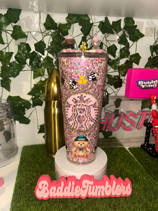 24oz Bear Snowglobe tumbler