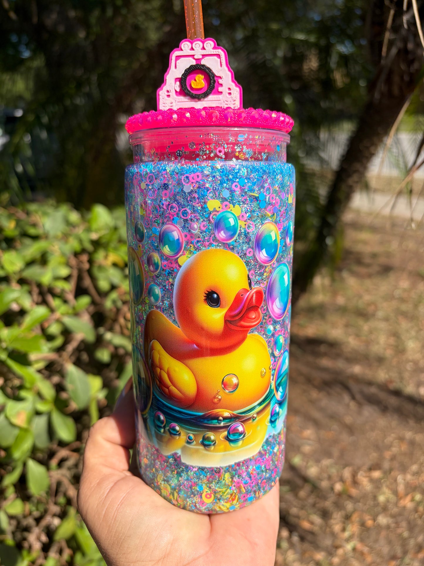 20oz Duck snowglobe tumbler